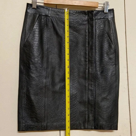 Vince Skirts Vince Snake Embossed Wrapped Leather Pencil